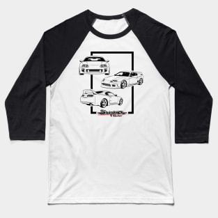 Super car Supra 4th Generation JZA80 mk4 black Baseball T-Shirt